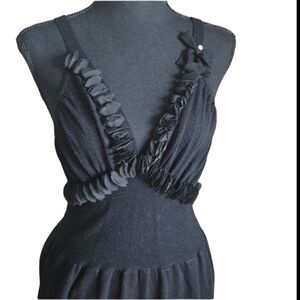 PREZIOSA Cashmere Blend Crystal Bow Dress